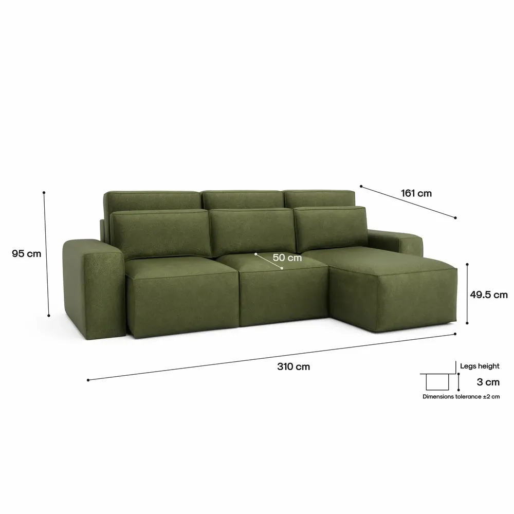 Sofas for hospitalities & contracts - Universal Corner Sofa Bed JORDAAN - Khaki - CITY SOFA