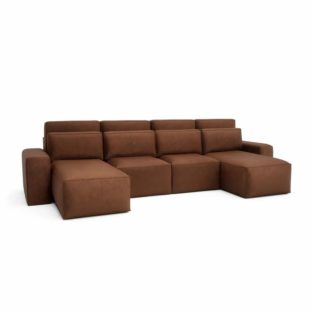 Sofas for hospitalities & contracts - Corner Sofa Bed JORDAAN - U shape - Brick - CITY SOFA
