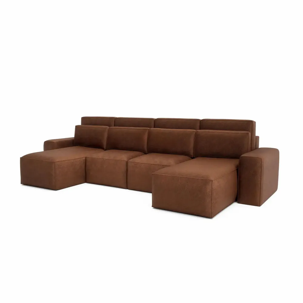 Sofas for hospitalities & contracts - Corner Sofa Bed JORDAAN - U shape - Brick - CITY SOFA
