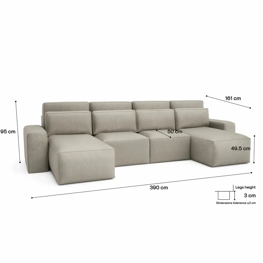 Sofas for hospitalities & contracts - Corner Sofa Bed JORDAAN - U shape - Cream - CITY SOFA
