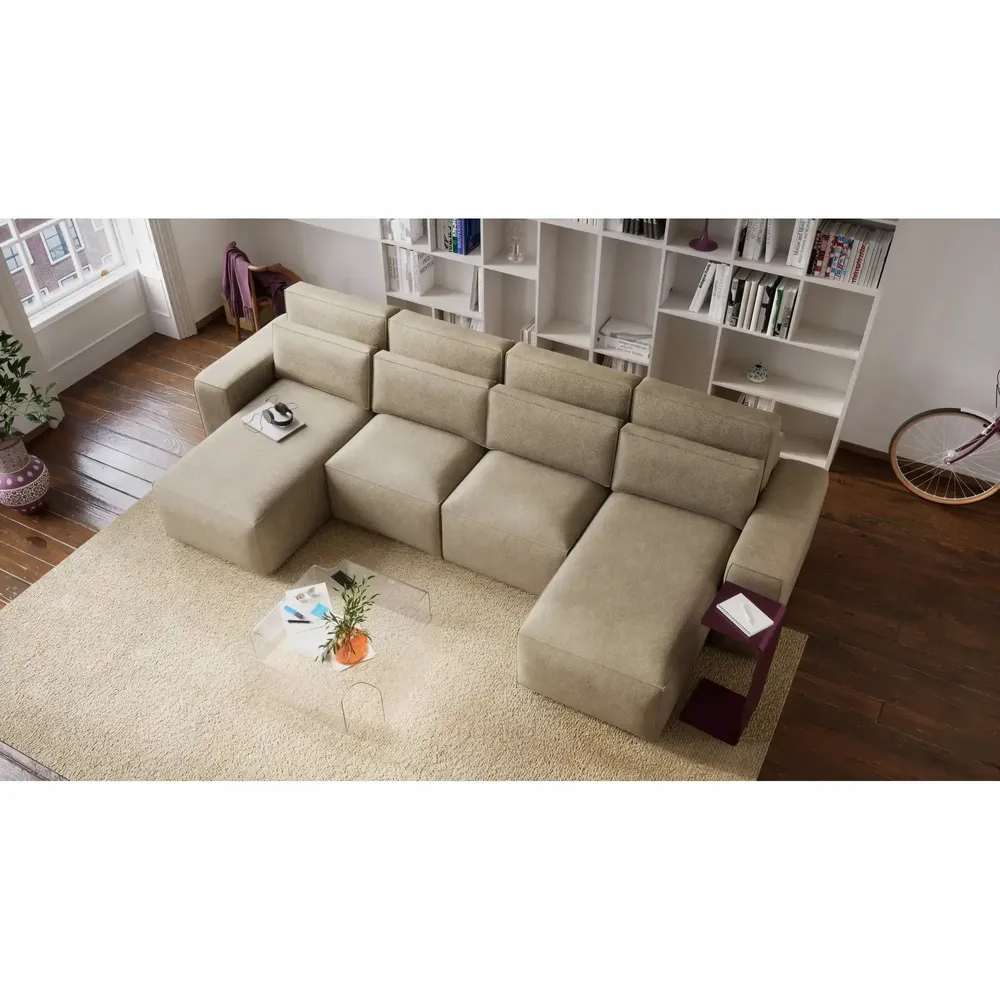Sofas for hospitalities & contracts - Corner Sofa Bed JORDAAN - U shape - Cream - CITY SOFA