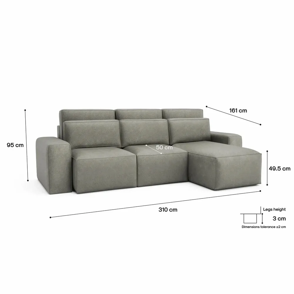 Sofas for hospitalities & contracts - Universal Corner Sofa Bed JORDAAN - Ash - CITY SOFA