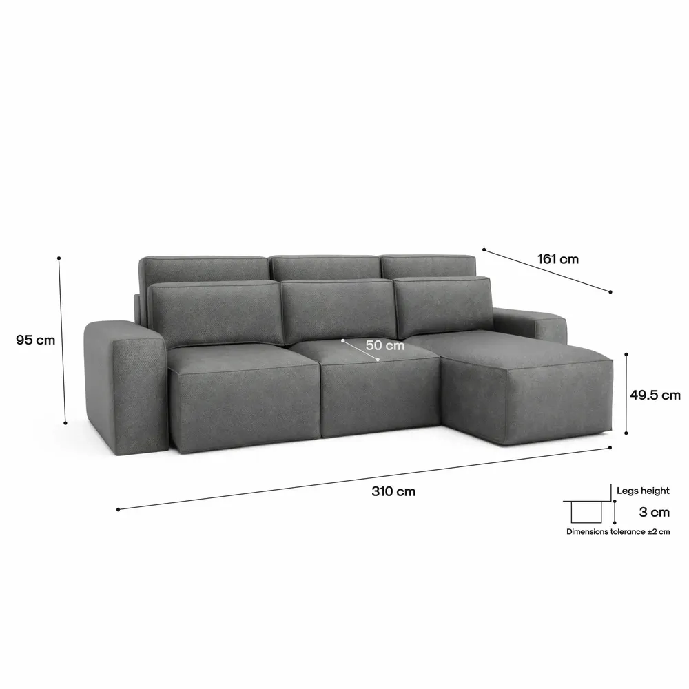 Sofas for hospitalities & contracts - Universal Corner Sofa Bed JORDAAN - Grey - CITY SOFA