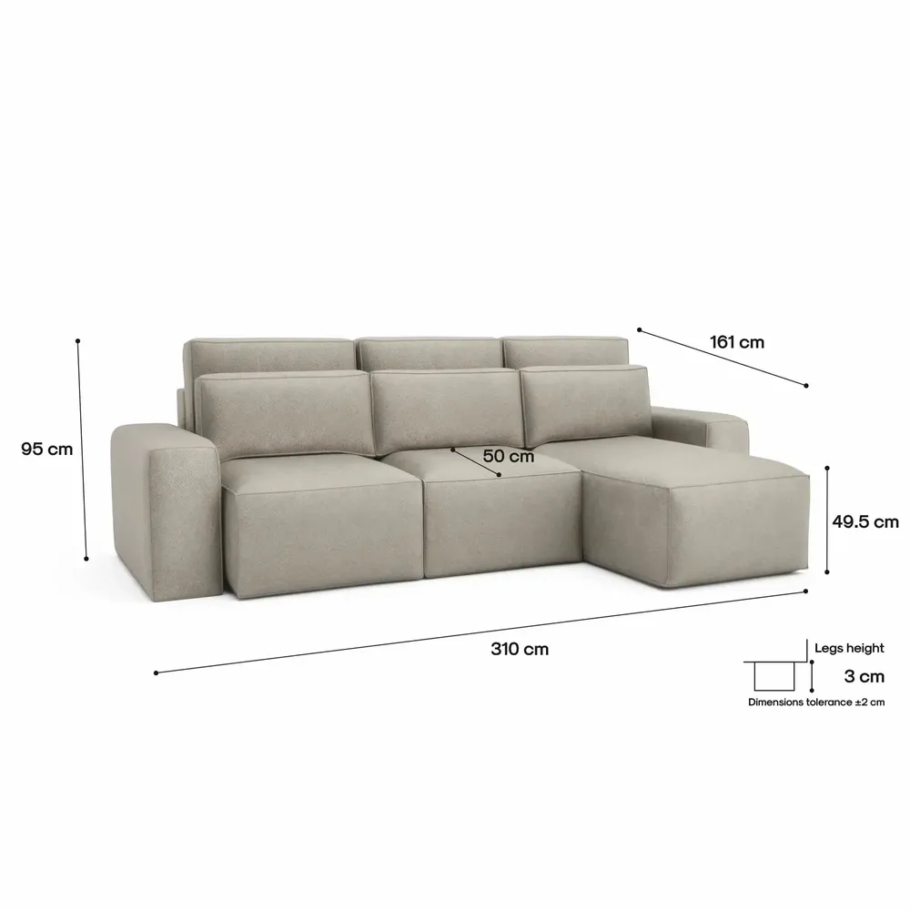 Sofas for hospitalities & contracts - Universal Corner Sofa Bed JORDAAN - Cream - CITY SOFA