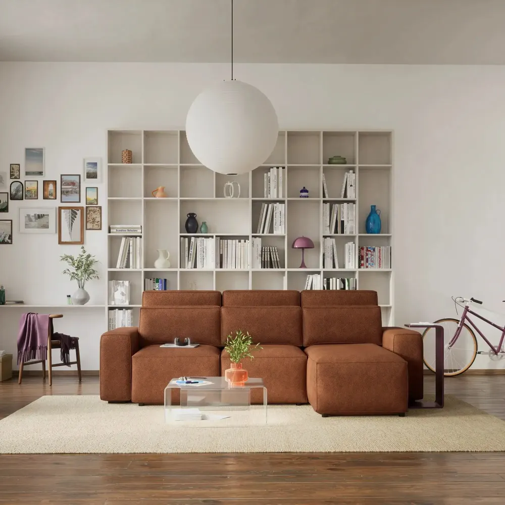 Sofas for hospitalities & contracts - Universal Corner Sofa Bed JORDAAN - Brick - CITY SOFA