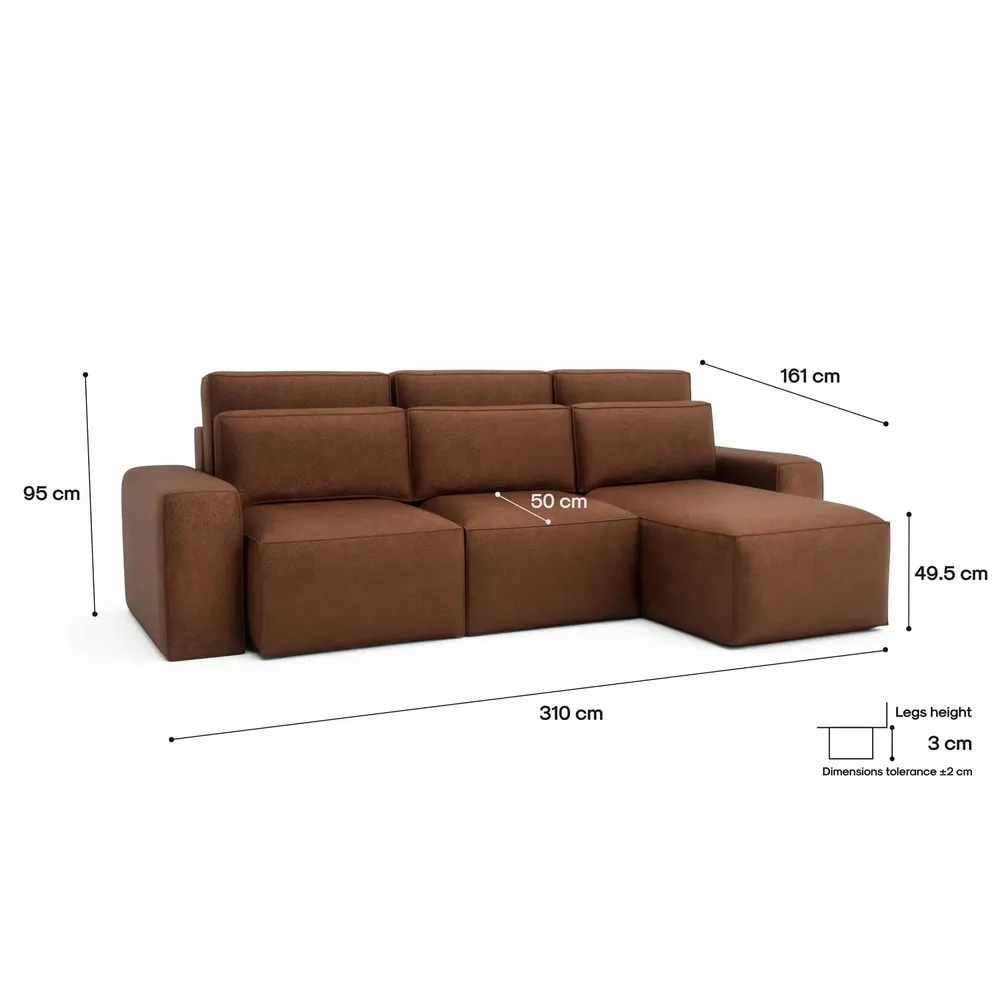 Sofas for hospitalities & contracts - Universal Corner Sofa Bed JORDAAN - Brick - CITY SOFA