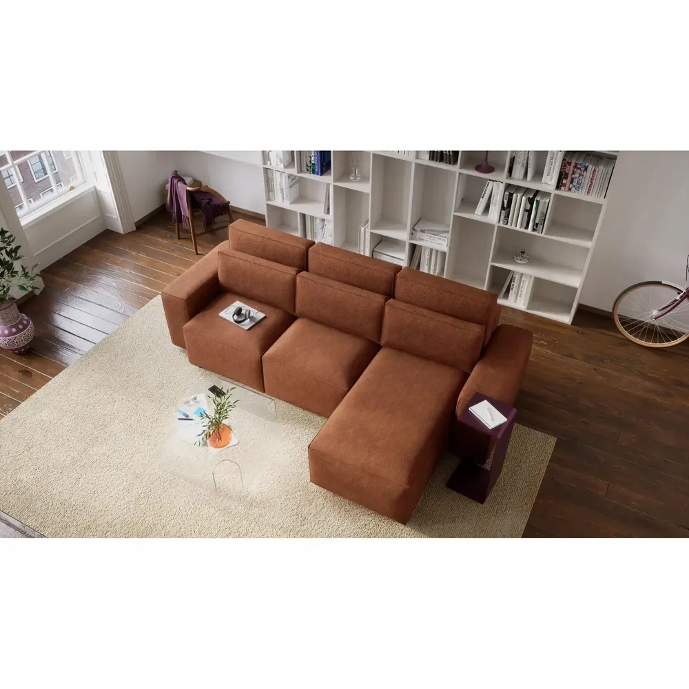 Sofas for hospitalities & contracts - Universal Corner Sofa Bed JORDAAN - Brick - CITY SOFA