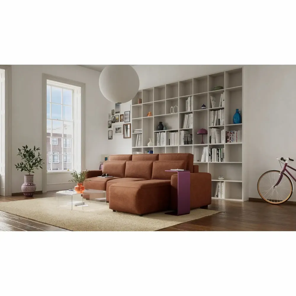 Sofas for hospitalities & contracts - Universal Corner Sofa Bed JORDAAN - Brick - CITY SOFA