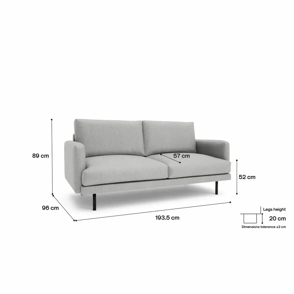 Canapés pour collectivités - Canapé 3 places BRERA - Gris - CITY SOFA