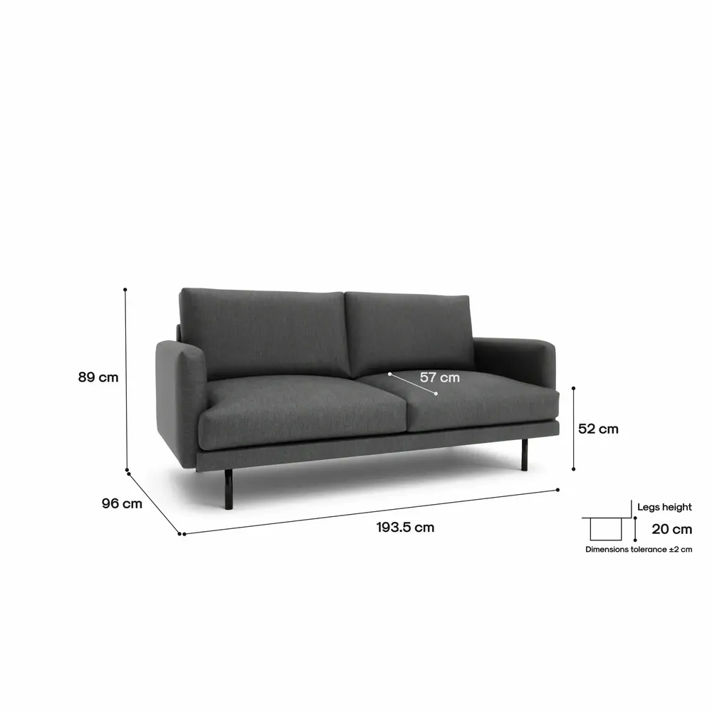 Sofas for hospitalities & contracts - 3-Seater Sofa BRERA - Dark Grey - CITY SOFA