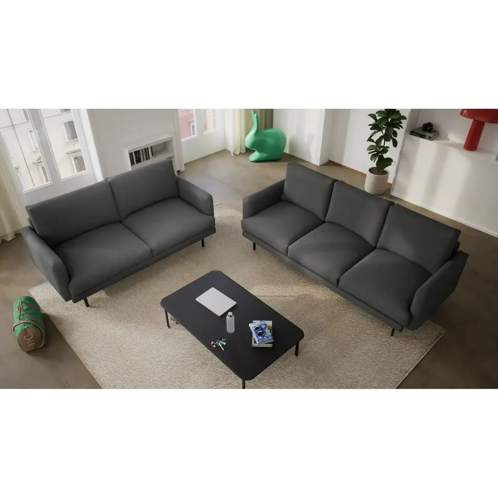 Sofas for hospitalities & contracts - 3-Seater Sofa BRERA - Dark Grey - CITY SOFA
