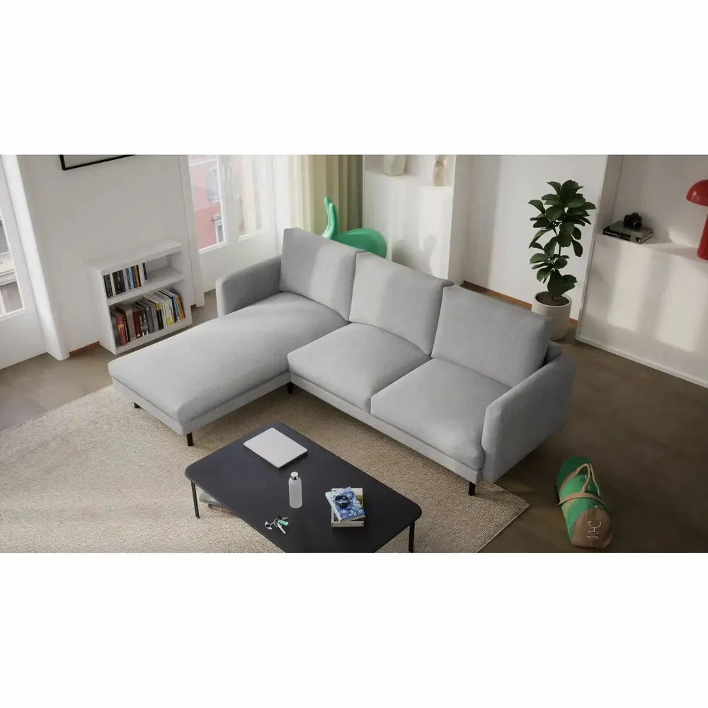 Sofas for hospitalities & contracts - 4-Seater Left Corner Sofa BRERA - Grey - CITY SOFA