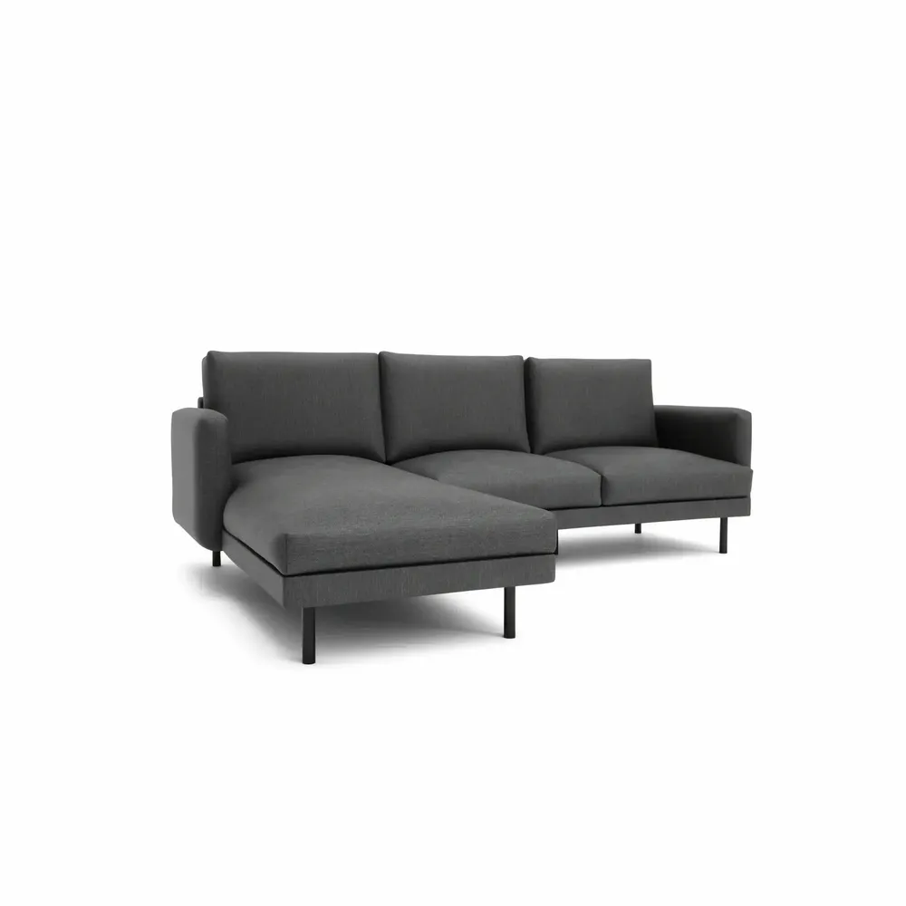 Canapés pour collectivités - Canapé d'angle gauche 4 places BRERA - Gris foncé - CITY SOFA