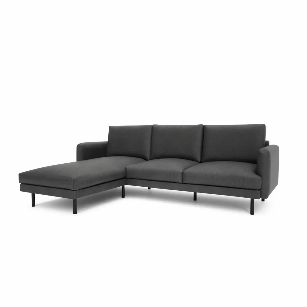 Canapés pour collectivités - Canapé d'angle gauche 4 places BRERA - Gris foncé - CITY SOFA