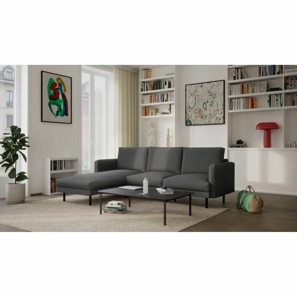 Canapés pour collectivités - Canapé d'angle gauche 4 places BRERA - Gris foncé - CITY SOFA