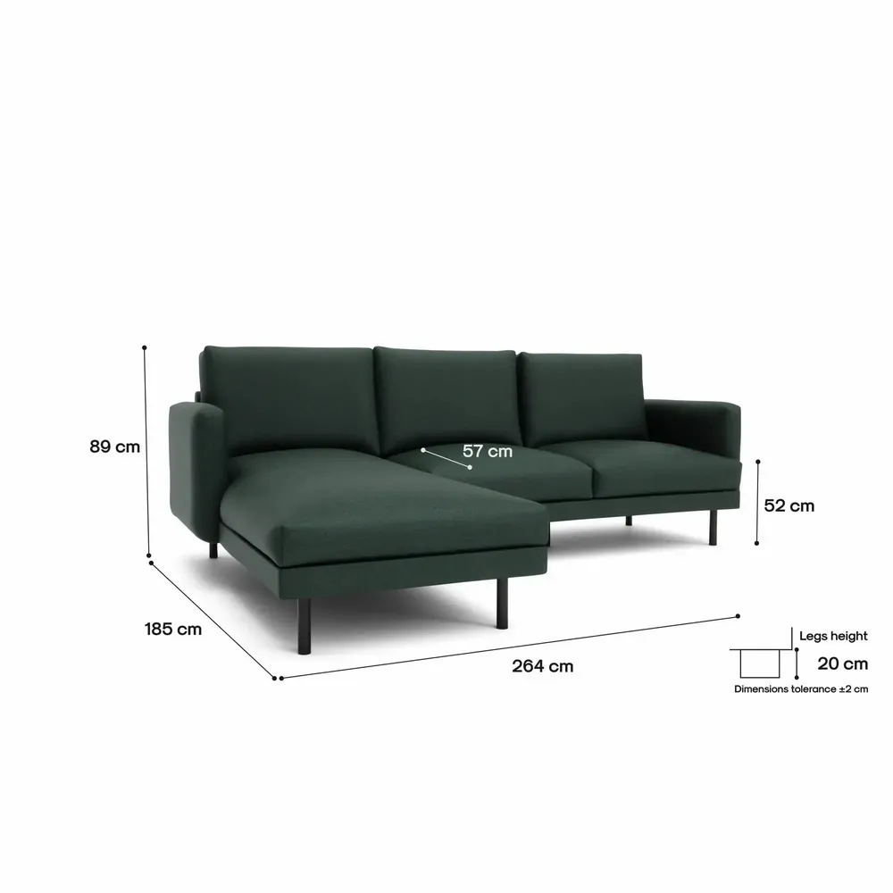 Canapés pour collectivités - Canapé d'angle gauche 4 places BRERA - Vert - CITY SOFA