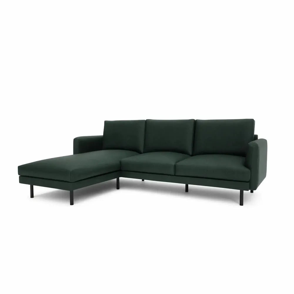 Canapés pour collectivités - Canapé d'angle gauche 4 places BRERA - Vert - CITY SOFA