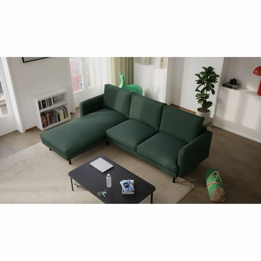 Canapés pour collectivités - Canapé d'angle gauche 4 places BRERA - Vert - CITY SOFA