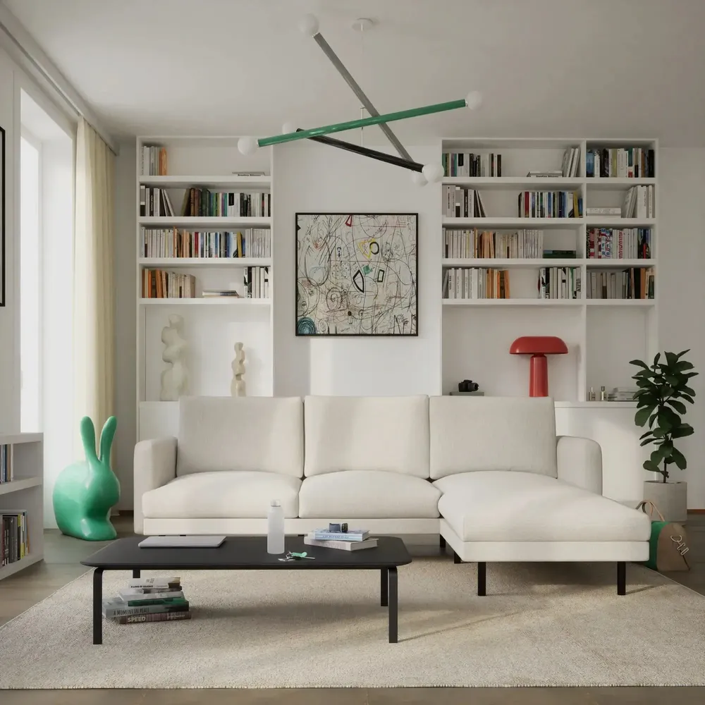 Canapés pour collectivités - Canapé d'angle à droite 4 places BRERA - Beige - CITY SOFA