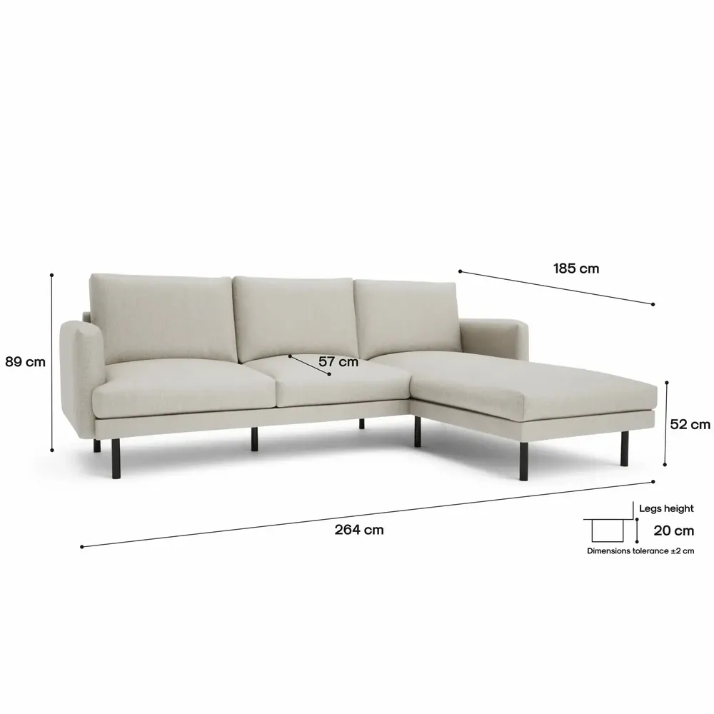 Canapés pour collectivités - Canapé d'angle à droite 4 places BRERA - Beige - CITY SOFA