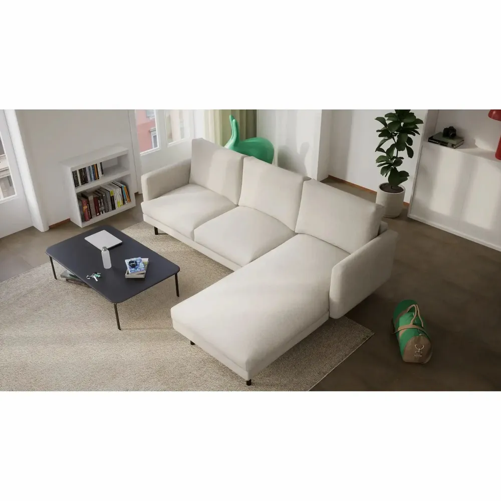 Canapés pour collectivités - Canapé d'angle à droite 4 places BRERA - Beige - CITY SOFA