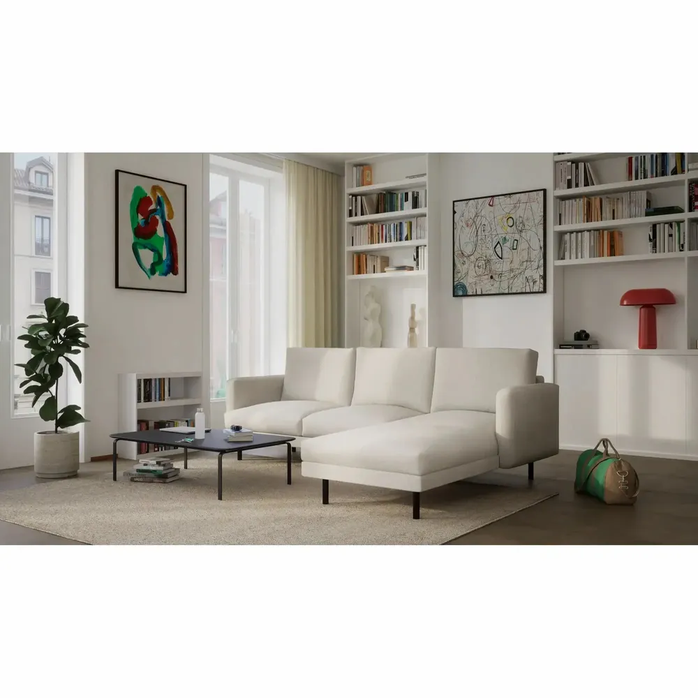 Canapés pour collectivités - Canapé d'angle à droite 4 places BRERA - Beige - CITY SOFA