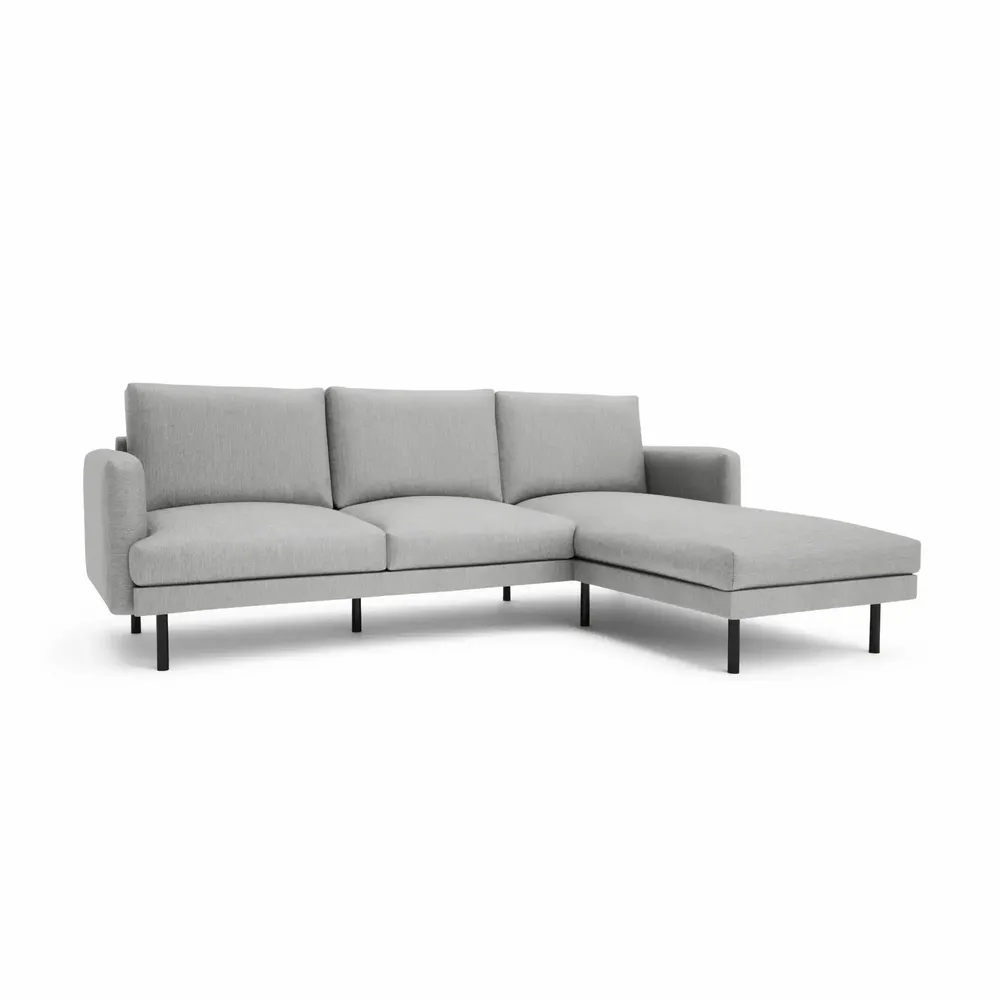 Canapés pour collectivités - Canapé d'angle à droite 4 places BRERA - Gris - CITY SOFA