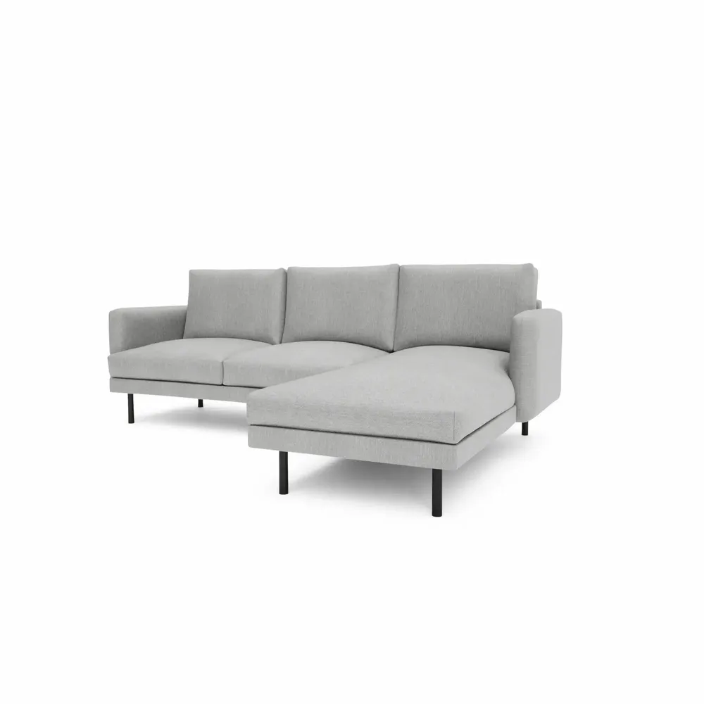 Canapés pour collectivités - Canapé d'angle à droite 4 places BRERA - Gris - CITY SOFA
