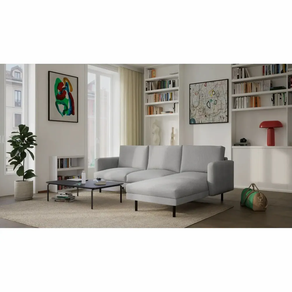 Canapés pour collectivités - Canapé d'angle à droite 4 places BRERA - Gris - CITY SOFA