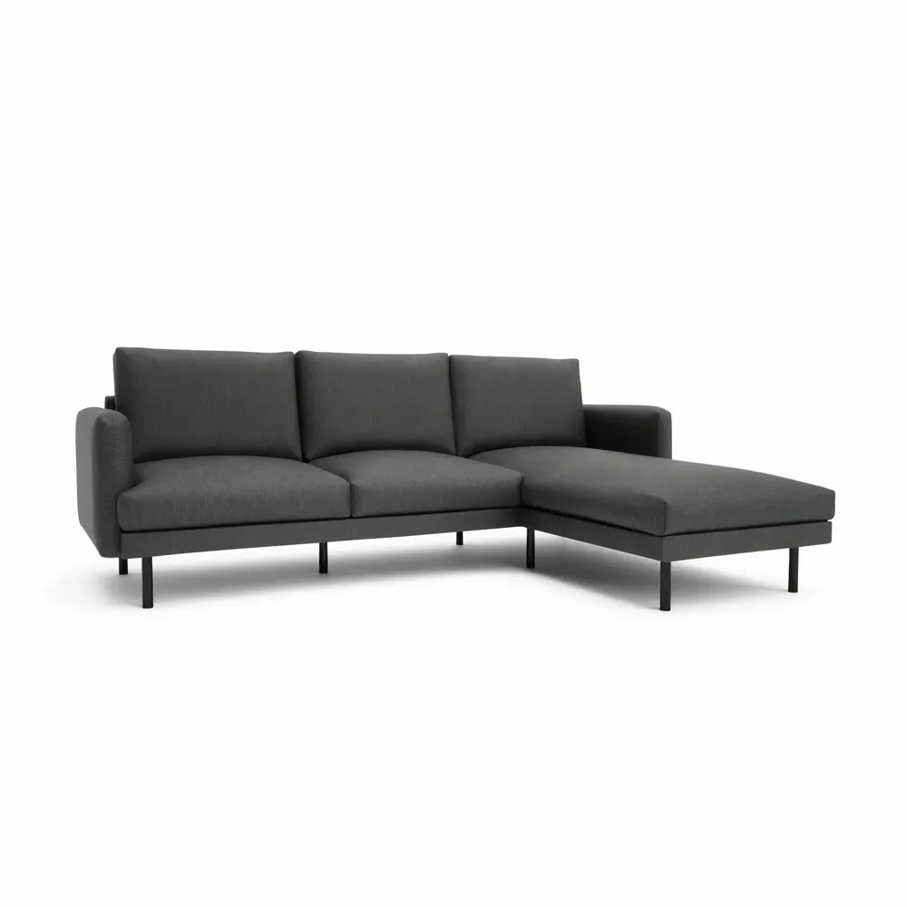 Sofas for hospitalities & contracts - 4-Seater Right Corner Sofa BRERA - Dark Grey - CITY SOFA