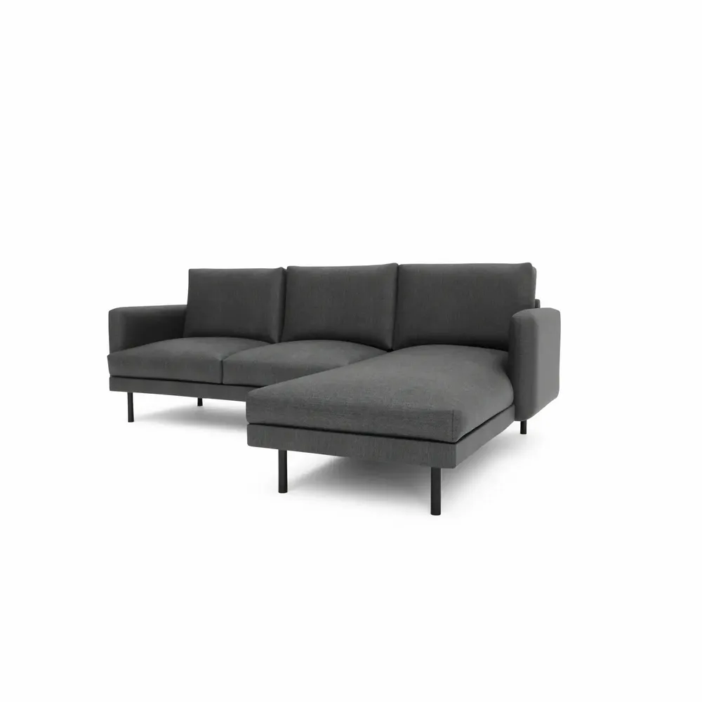 Sofas for hospitalities & contracts - 4-Seater Right Corner Sofa BRERA - Dark Grey - CITY SOFA