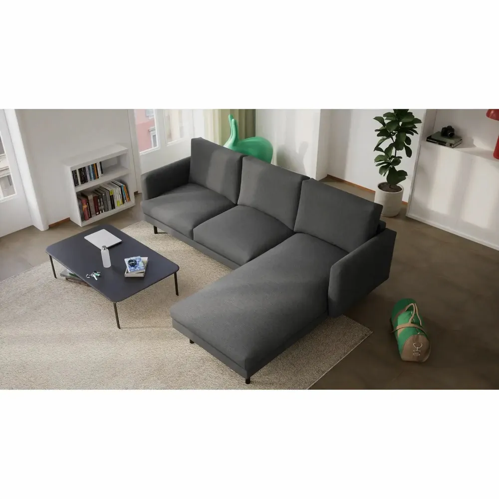 Sofas for hospitalities & contracts - 4-Seater Right Corner Sofa BRERA - Dark Grey - CITY SOFA