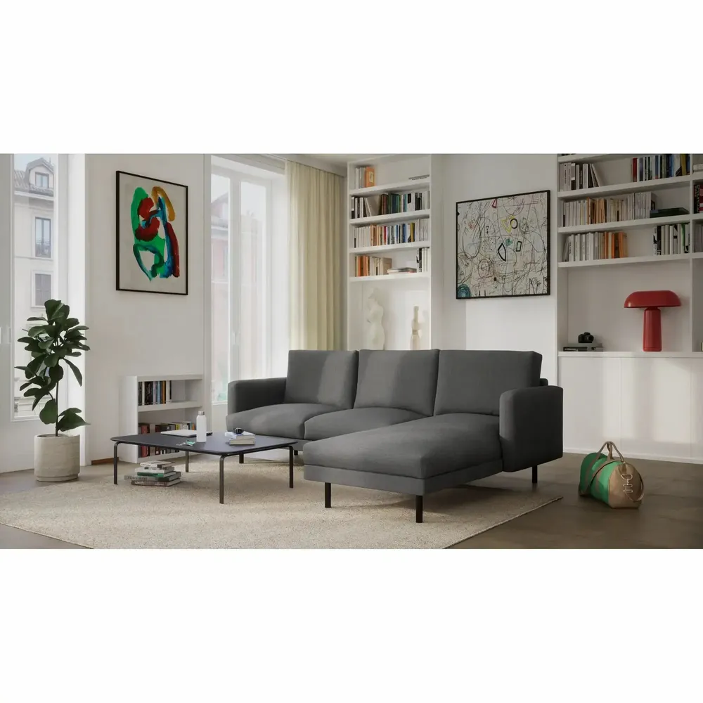 Sofas for hospitalities & contracts - 4-Seater Right Corner Sofa BRERA - Dark Grey - CITY SOFA