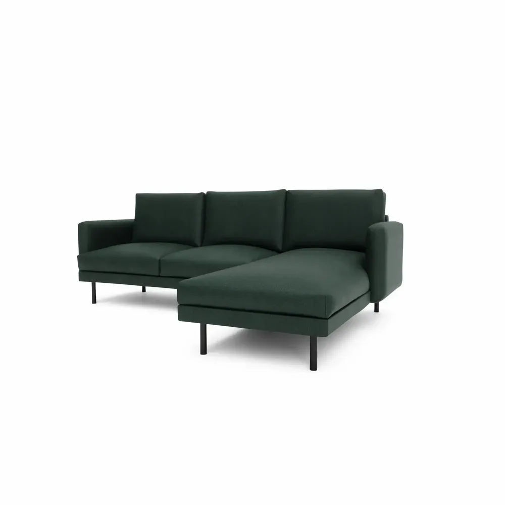 Sofas for hospitalities & contracts - 4-Seater Right Corner Sofa BRERA - Green - CITY SOFA