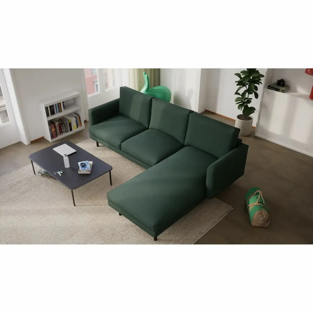 Sofas for hospitalities & contracts - 4-Seater Right Corner Sofa BRERA - Green - CITY SOFA