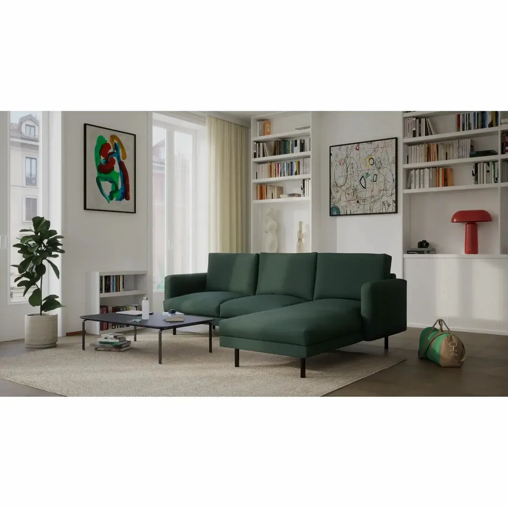 Sofas for hospitalities & contracts - 4-Seater Right Corner Sofa BRERA - Green - CITY SOFA