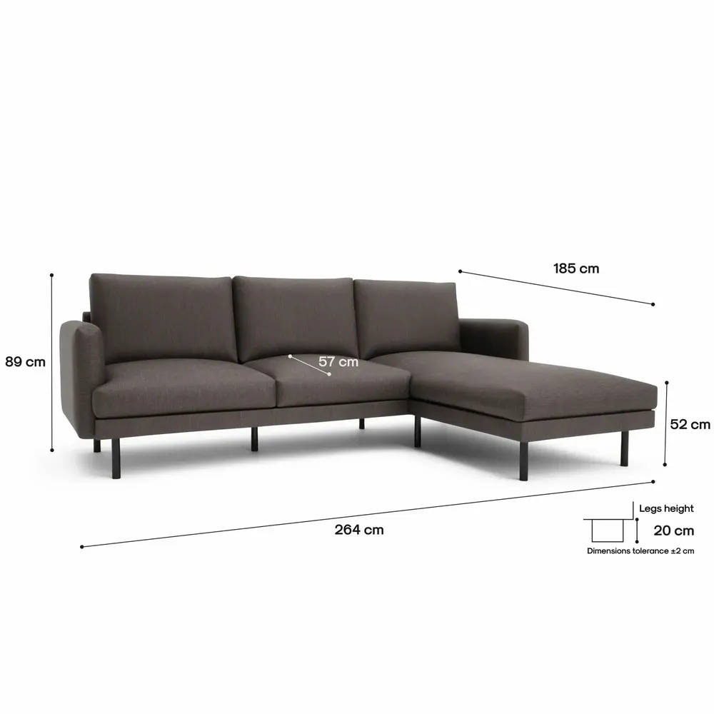 Sofas for hospitalities & contracts - 4-Seater Right Corner Sofa BRERA - Taupe - CITY SOFA
