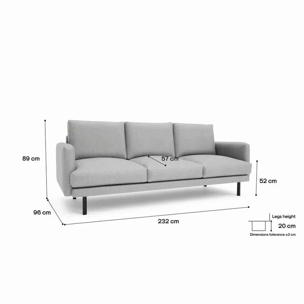 Sofas for hospitalities & contracts - 4-Seater Sofa BRERA - Grey - CITY SOFA