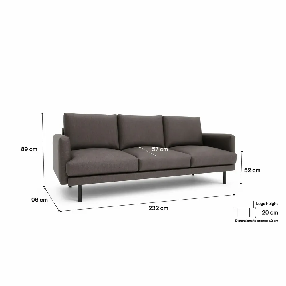 Sofas for hospitalities & contracts - 4-Seater Sofa BRERA - Taupe - CITY SOFA