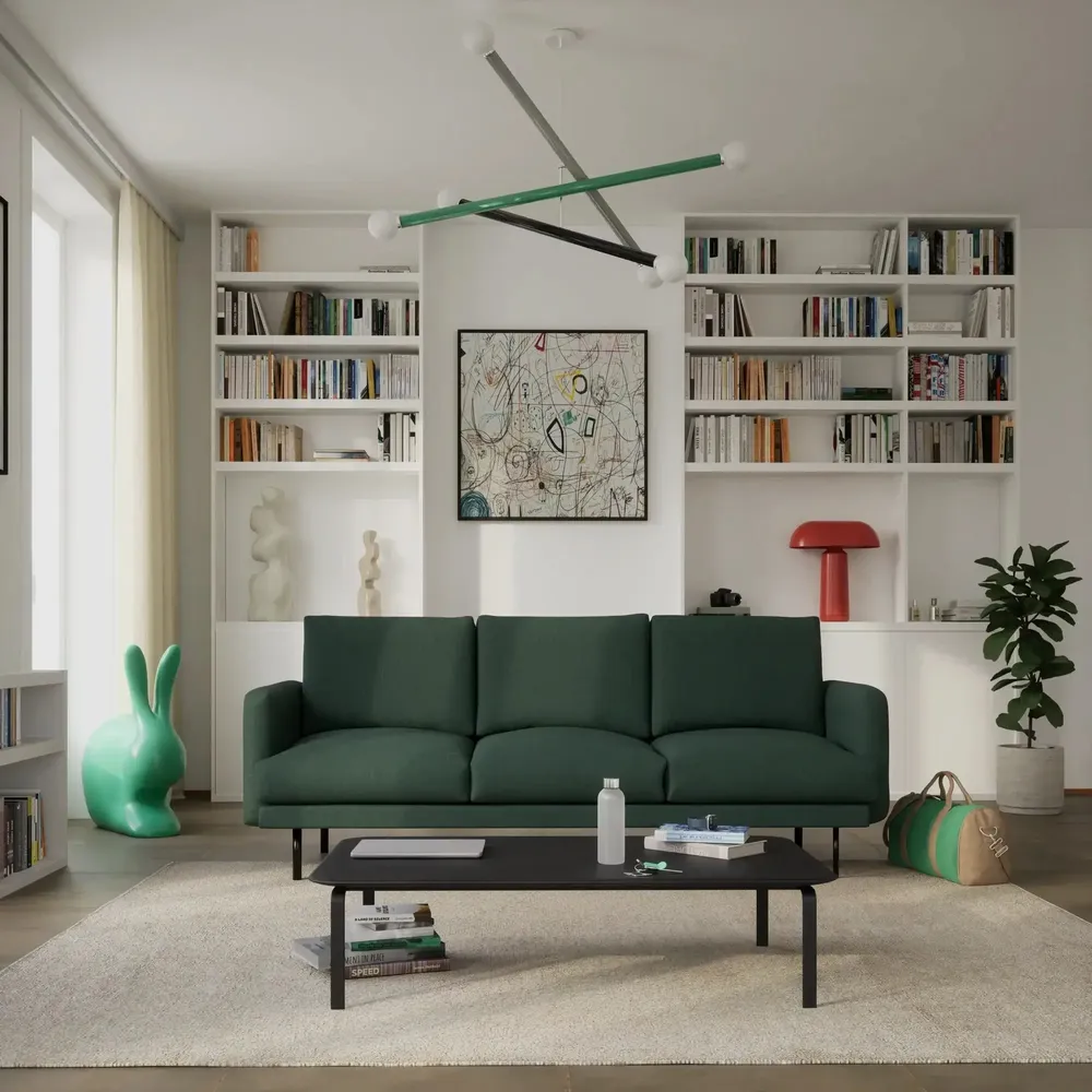 Canapés pour collectivités - Canapé 4 places BRERA - Vert - CITY SOFA