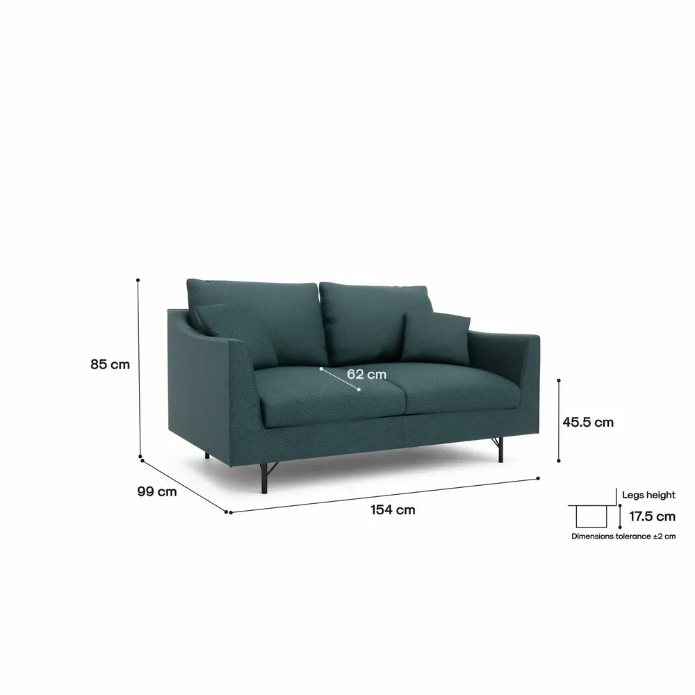 Canapés pour collectivités - Canapé 2 places ALFAMA - Bleu foncé - CITY SOFA