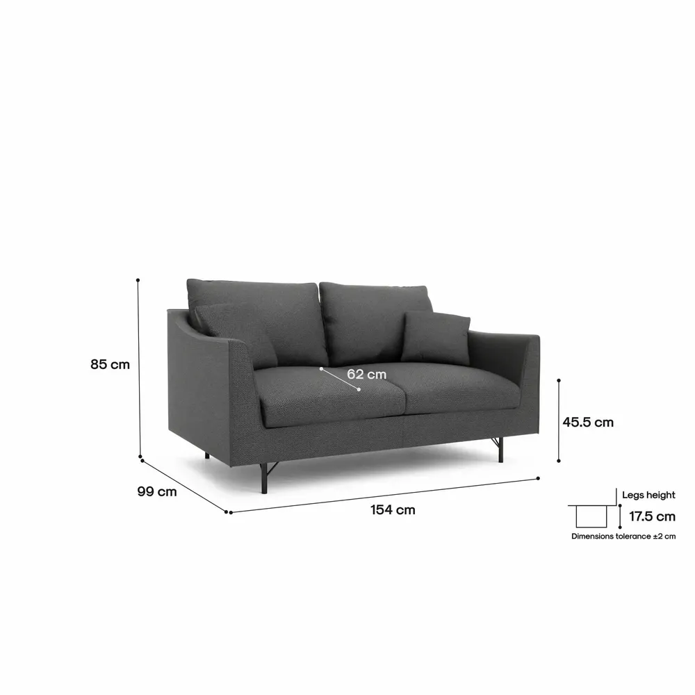 Sofas for hospitalities & contracts - 2-Seater Sofa ALFAMA - Dark Grey - CITY SOFA
