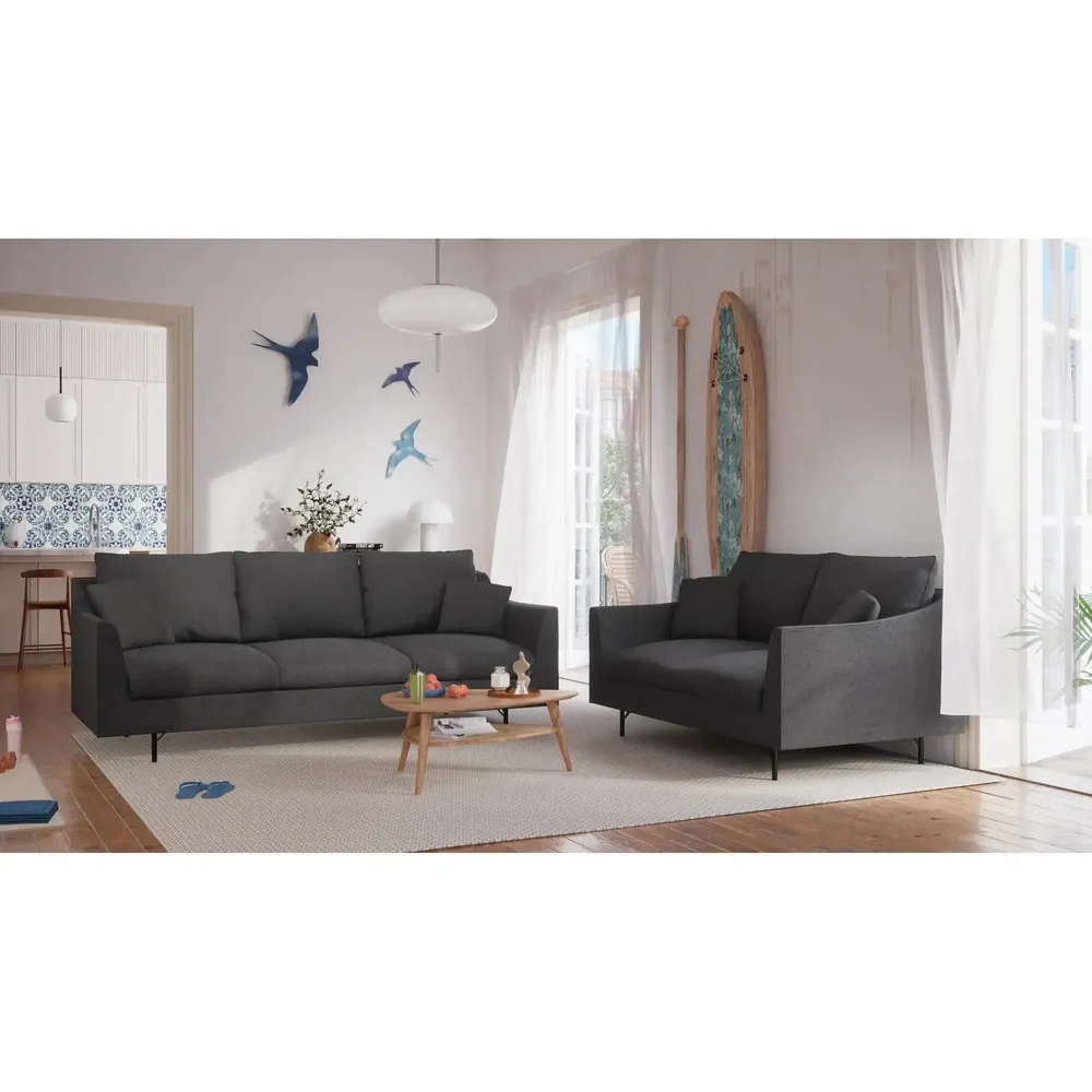 Sofas for hospitalities & contracts - 2-Seater Sofa ALFAMA - Dark Grey - CITY SOFA