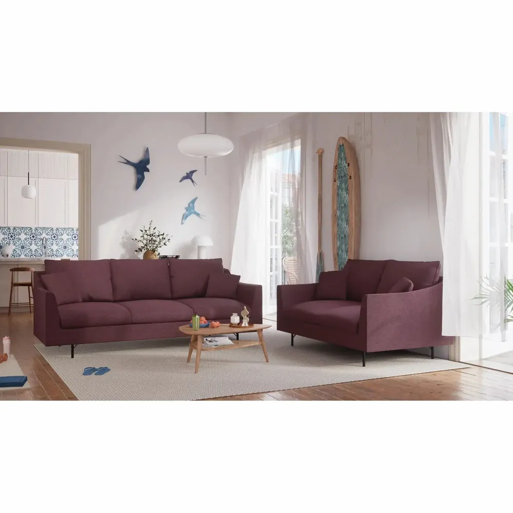 Sofas for hospitalities & contracts - 2-Seater Sofa ALFAMA - Burgundy - CITY SOFA