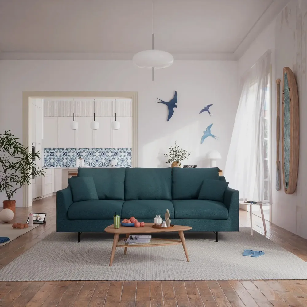 Canapés pour collectivités - Canapé 3 places ALFAMA - Bleu foncé - CITY SOFA