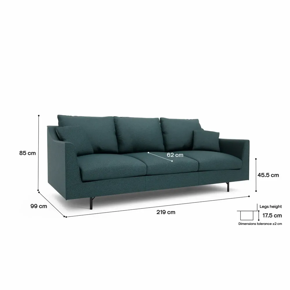 Canapés pour collectivités - Canapé 3 places ALFAMA - Bleu foncé - CITY SOFA