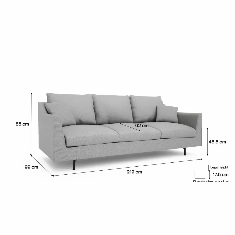Sofas for hospitalities & contracts - 3-Seater Sofa ALFAMA - Grey - CITY SOFA