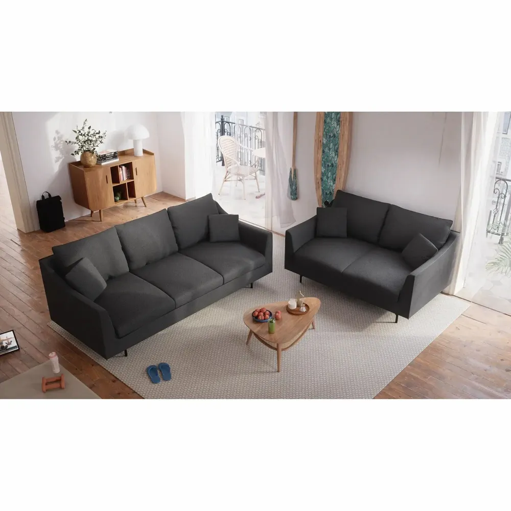 Sofas for hospitalities & contracts - 3-Seater Sofa ALFAMA - Dark Grey - CITY SOFA