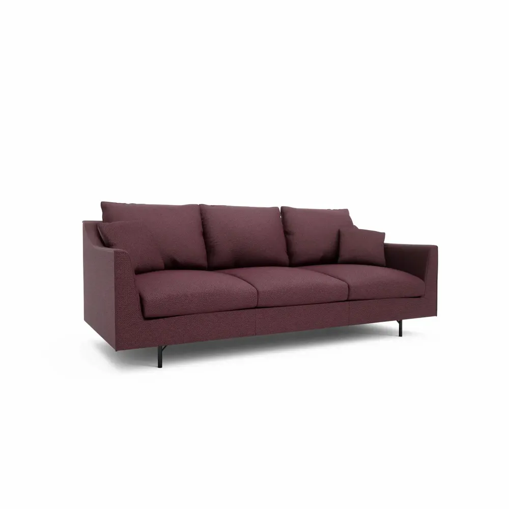 Sofas for hospitalities & contracts - 3-Seater Sofa ALFAMA - Burgundy - CITY SOFA