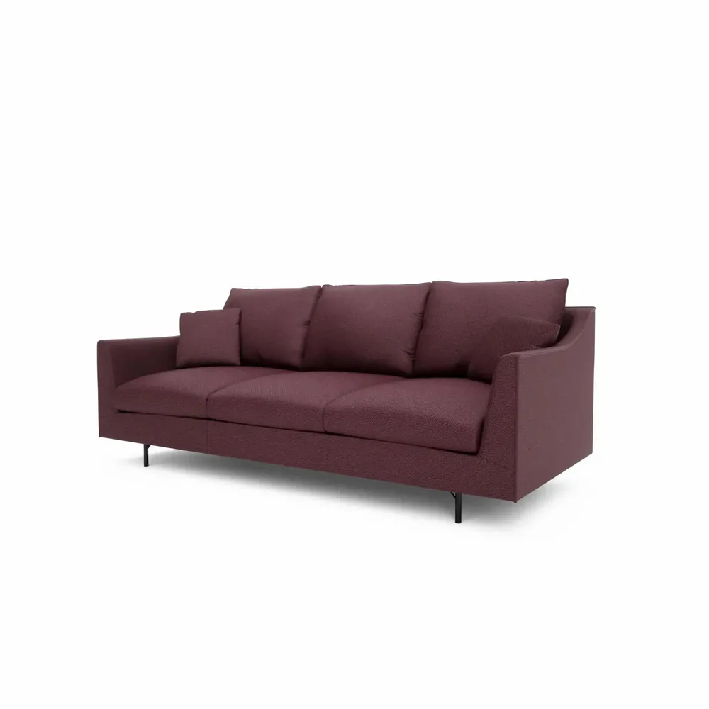 Sofas for hospitalities & contracts - 3-Seater Sofa ALFAMA - Burgundy - CITY SOFA